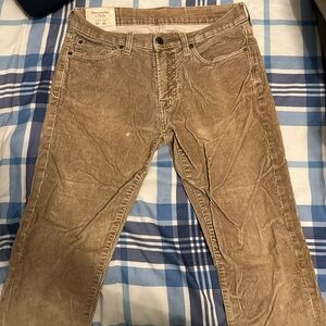 Men's Abercrombie and Fitch Tan Corduroy Pants